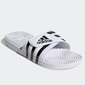 NWB Adidas Adissage Slides Sandals Cloud White Core Black Unisex Mens 6 Womens 7